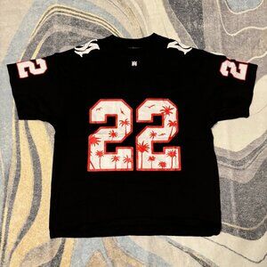 Amiri 22 Palm Tree Jersey Black Tee Mens Size Medium Large or X-Large